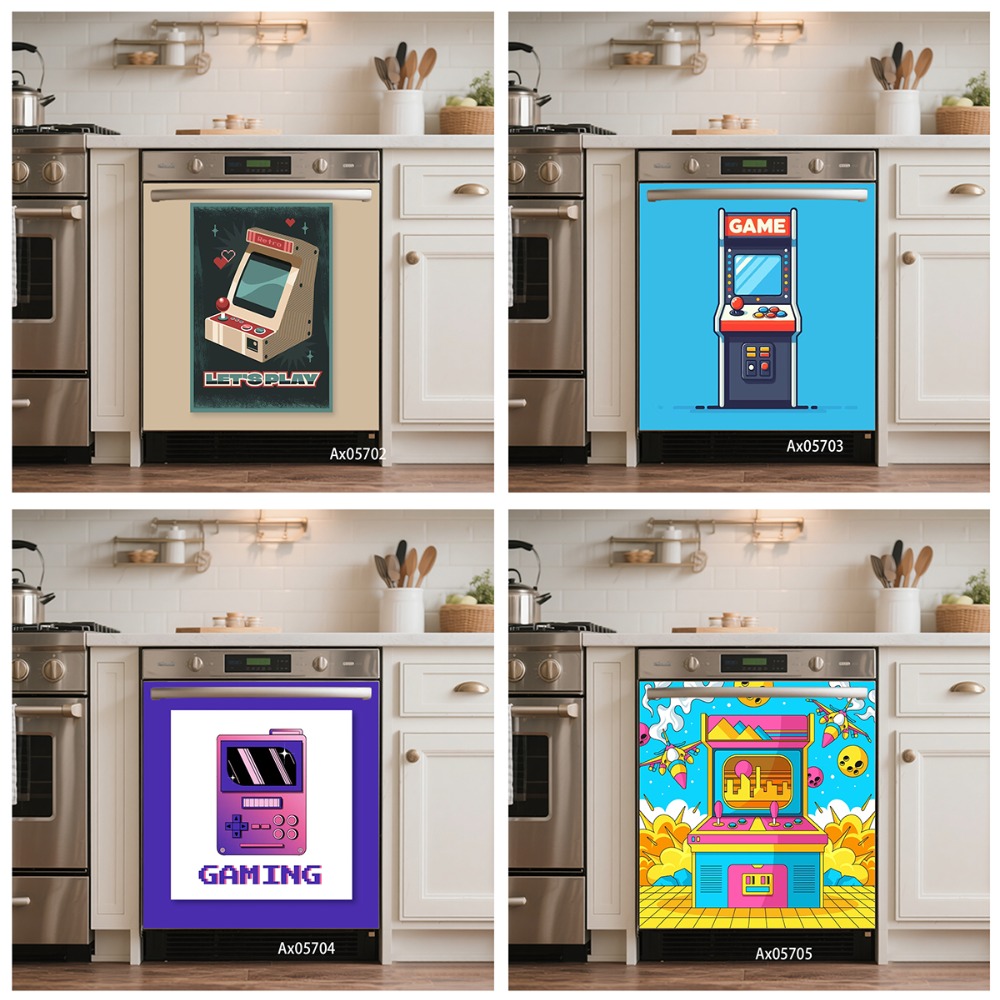 Arcade Game Cabinet - Stiker Pintu Mesin Cuci Piring Konsol